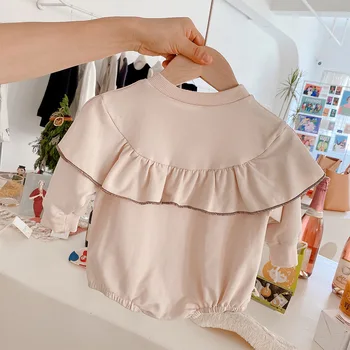 MILANCEL 2021 Pomlad Novorojenčka Dekleta Obleko O-Vratu Dolg Rokav Tiskanje Baby Bodysuit 3