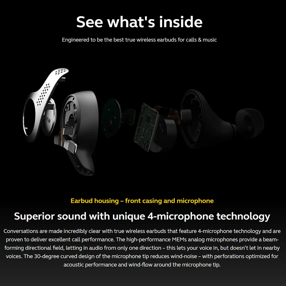 Jabra Elite 65t Bluetooth Čepkov TWS Aktivno zmanjševanje hrupa Slušalke s Polnjenjem Primeru 1