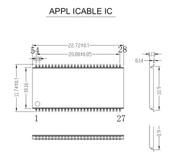ANDK TSOP54 open top spali v scoket IC test adapter pin igrišču 0,8 mm IC velikost telesa 11.74*22 programiranje vtičnico brezplačna dostava 2