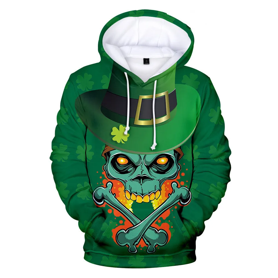 Vroče Prodaja St. Patrick 's Day 3D Hoodies Moški Ženske Jeseni, Pozimi Moda Hip Hop Sweatshirts Tiskanja St. Patrick' s Day Moški Puloverji s kapuco 1