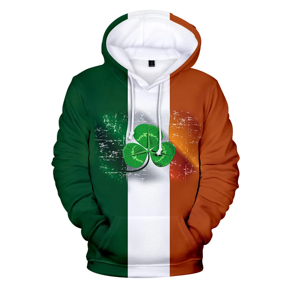 Vroče Prodaja St. Patrick 's Day 3D Hoodies Moški Ženske Jeseni, Pozimi Moda Hip Hop Sweatshirts Tiskanja St. Patrick' s Day Moški Puloverji s kapuco 4