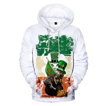 Vroče Prodaja St. Patrick 's Day 3D Hoodies Moški Ženske Jeseni, Pozimi Moda Hip Hop Sweatshirts Tiskanja St. Patrick' s Day Moški Puloverji s kapuco 3