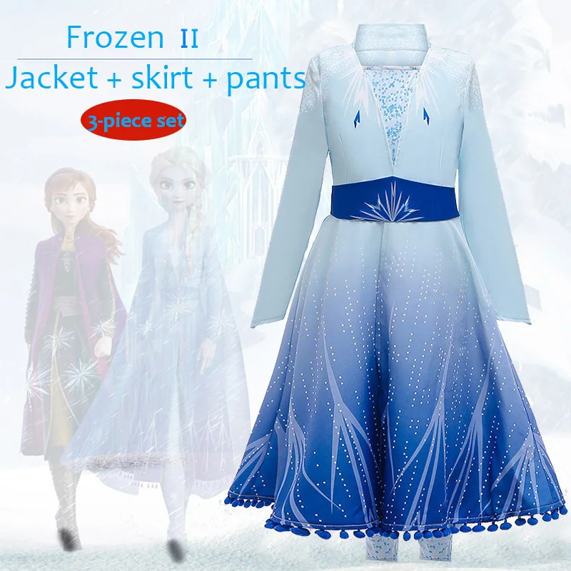 Disfraz Elsa Obleko Dekleta, Cosplay Rojstni Dan Obleko Otroci Božič Obleko Samorog Anna Obleko Lepa Princesa Lase 4