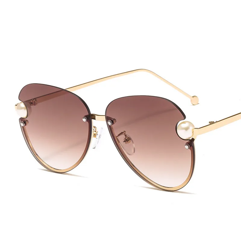 New Metal Pearl sončna Očala Dame Pol-okvir sončna Očala Evropski in Ameriški Dekorativne Barve Očala Modni Trend 0