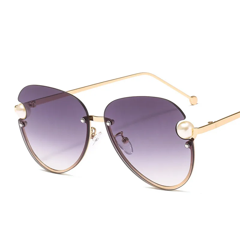 New Metal Pearl sončna Očala Dame Pol-okvir sončna Očala Evropski in Ameriški Dekorativne Barve Očala Modni Trend 2