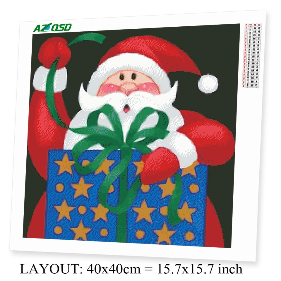 AZQSD Božič Diamond Slikarstvo Santa Claus Navzkrižno Šiv Ročno Diamond Vezenje Risanka Full Kvadratnih/Krog Vaja Doma Dekor 3