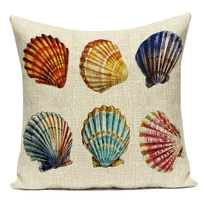 Shell koralni seahorse letnik dekorativni bombaž perilo blazine, blazine pokrov za kavč doma, dnevna soba prevleke 4