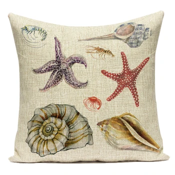 Shell koralni seahorse letnik dekorativni bombaž perilo blazine, blazine pokrov za kavč doma, dnevna soba prevleke 1