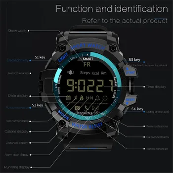 LOKMAT MK16 Bluetooth Smart Watch Fitnes Digitalna Ura Pedometer Šport Pametno Gledati Moške Dejavnosti Fitnes Tracker IP68 15035