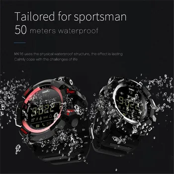 LOKMAT MK16 Bluetooth Smart Watch Fitnes Digitalna Ura Pedometer Šport Pametno Gledati Moške Dejavnosti Fitnes Tracker IP68 2