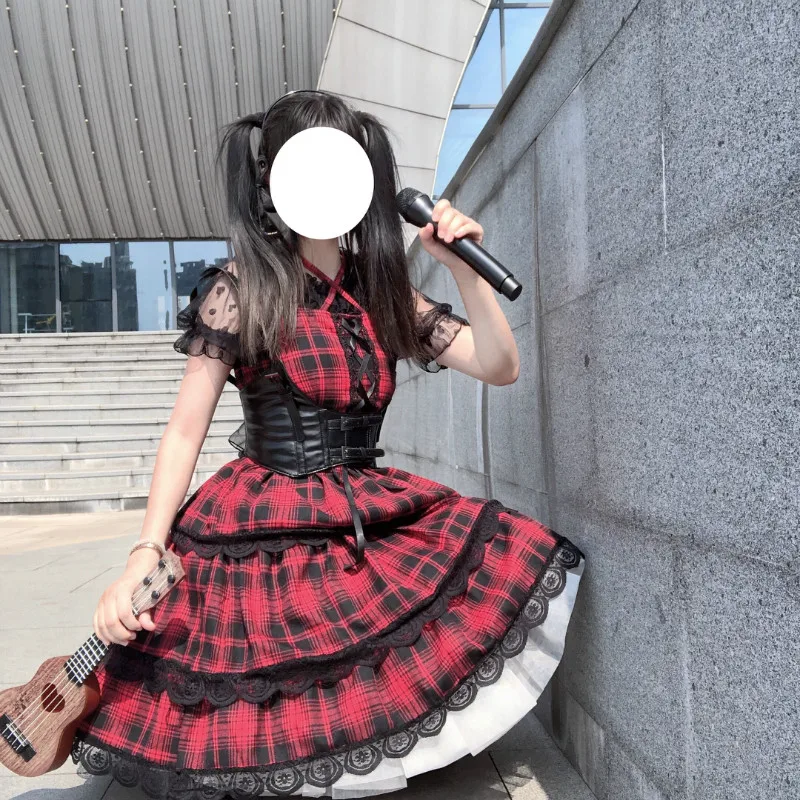 Japonski JSK Lolita Obleko ženske poletje obleko sladko, mehko dekle veter srčkan risanka lolita suspender obleko Gothic obleke Za Dekleta 0