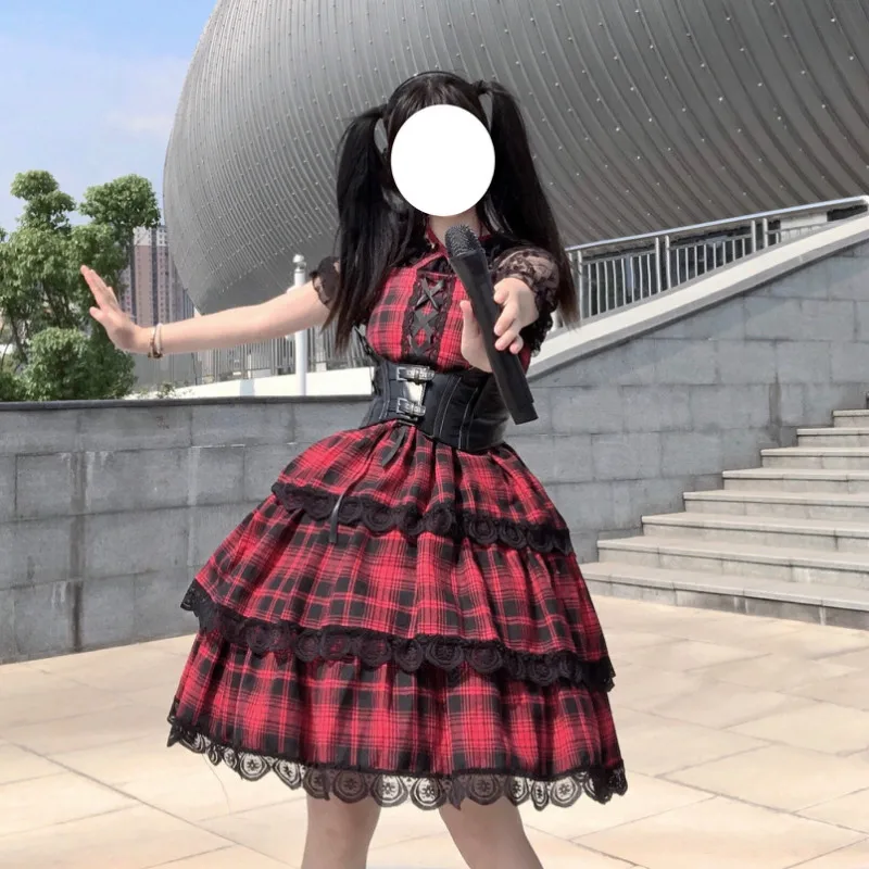 Japonski JSK Lolita Obleko ženske poletje obleko sladko, mehko dekle veter srčkan risanka lolita suspender obleko Gothic obleke Za Dekleta 5