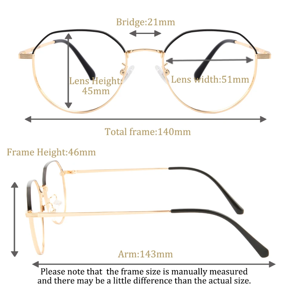 UOOUOO Progresivna Multifokalna Obravnavi Očala ženska kovinski okroglo obliko očal računalnik očala modre svetlobe 90305P 5