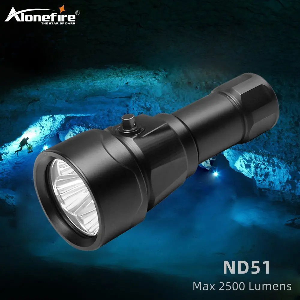 Alonefire ND51 Profesionalna Potapljaška Svetilka Bliskavico 150 M L2 Podvodno potapljanje Svetlobe Kampu Lanterna 4