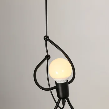 Nove Ustvarjalne Železa Mali Človek Led Obesek luç Moderno Notranjo Dekoracijo Restavracija Kavarna v Trgovini Oblačila svetilka Lampada 3