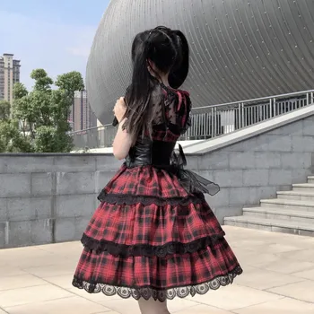 Japonski JSK Lolita Obleko ženske poletje obleko sladko, mehko dekle veter srčkan risanka lolita suspender obleko Gothic obleke Za Dekleta 1