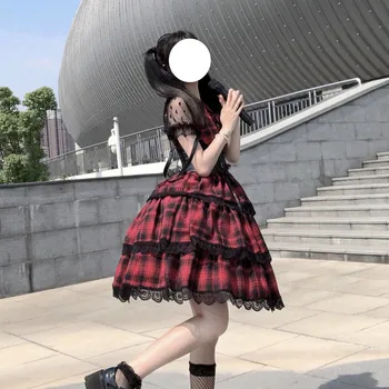 Japonski JSK Lolita Obleko ženske poletje obleko sladko, mehko dekle veter srčkan risanka lolita suspender obleko Gothic obleke Za Dekleta 4