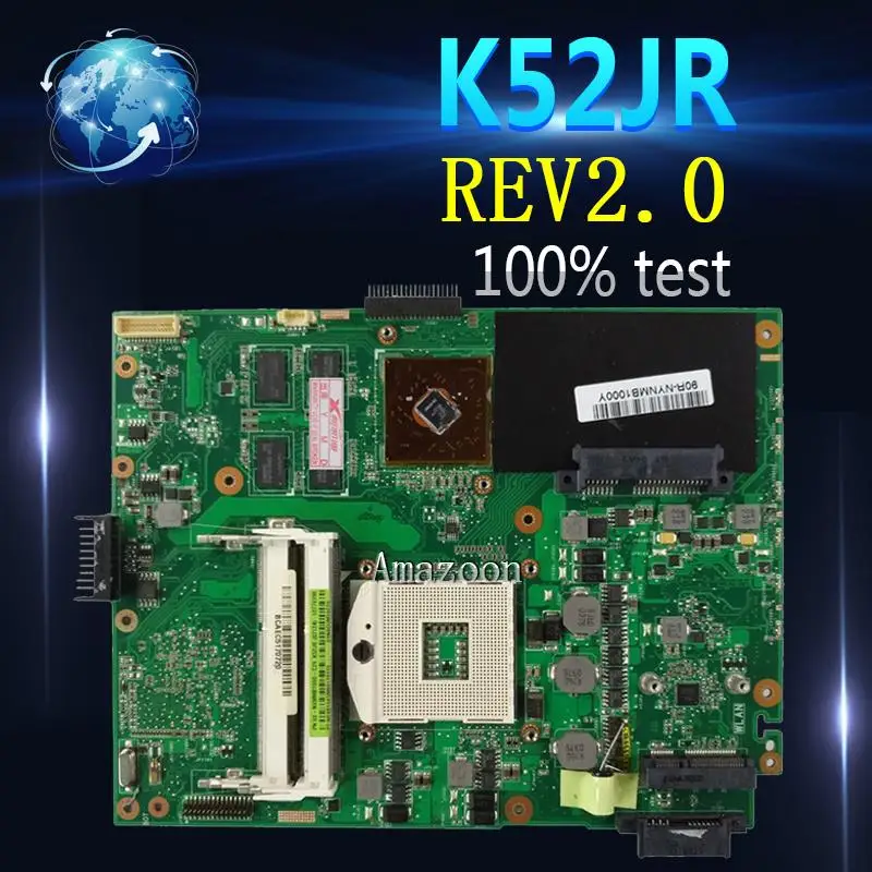 Amazoon K52JB Prenosni računalnik z matično ploščo Za Asus K52JB K52JE K52JR K52JC K52JT K52J A52J X52J Test original mainboard K52JR REV2.0 4