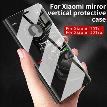 Luksuzni Ogledalo si Ogledate Flip Primeru Za Xiaomi Mi 10T Pro Primeru 6.67 v Celoti Plating Shockproof Kritje za Xiaomi Mi10T Lite POCO X3 Primeru 15378