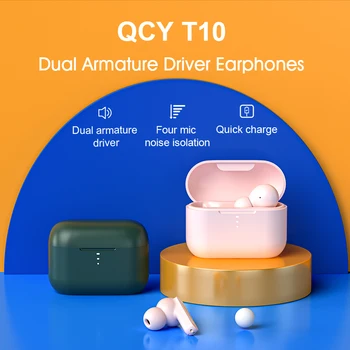 QCY T10 Bluetooth 5.0 Športne Slušalke za V Uho Ultra-Dolgi Pripravljenosti 1