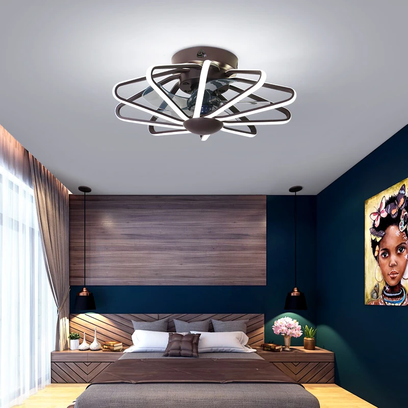 LED stropni ventilator z Lučmi daljinski upravljalnik spalnica dekor ventilator lučka Dnevna soba Jedilnica 110v/220v LED stropni ventilator, lučka 4