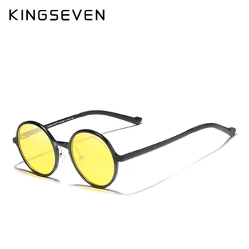 KINGSEVEN Moške Polarizirana Očala Steampunk Okrogla sončna Očala Retro Moški Ženske sončna Očala Za Moške Vintage Stilu 1