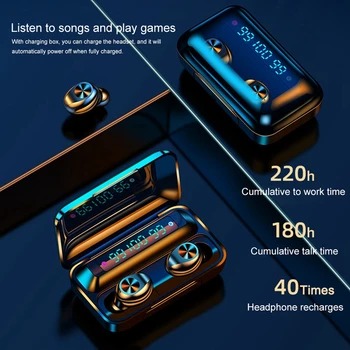 F9-10 TWS Brezžične Bluetooth Slušalke ipx7 Nepremočljiva Slušalka Prstnih Dotik Slušalke Glasbo, Slušalke Deluje Na Vseh Pametnih telefonih 4