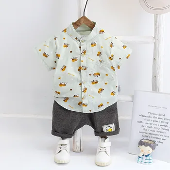Poletje Baby Otroci Baby Boy ' s Kompleti Oblačil 2 Kos Natisni T-shirt majica + Hlače za Malčke Fant in dekliške Obleke, Otroci Oblačila 4