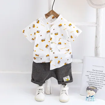 Poletje Baby Otroci Baby Boy ' s Kompleti Oblačil 2 Kos Natisni T-shirt majica + Hlače za Malčke Fant in dekliške Obleke, Otroci Oblačila 5