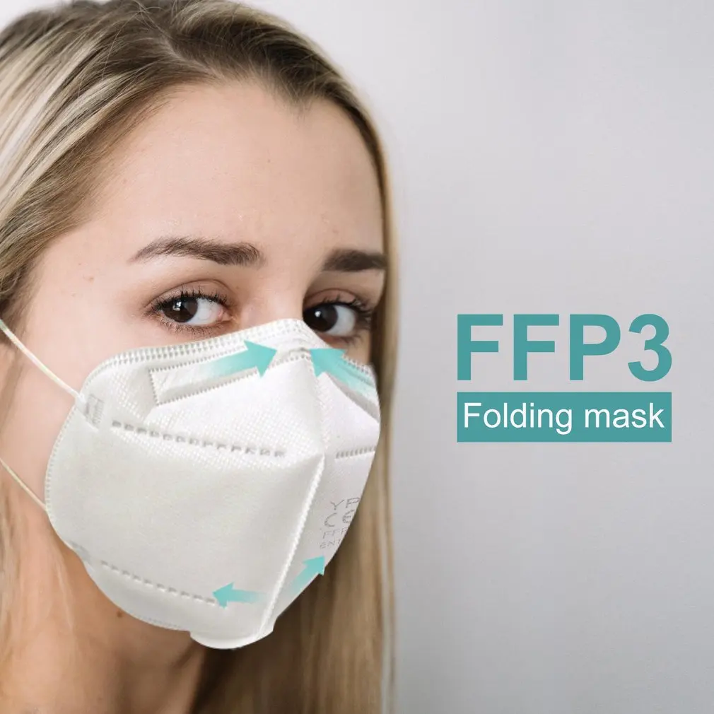20pcs Razpoložljivi Masko Varnost, Zaščito za Obraz FFP3 Zložljiva Vnesite Masko Brez Ventil za Filtriranje, ki Visi Uho Masko Mascarillas 3