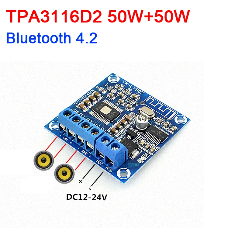 Bluetooth 4.2 Ojačevalnik Odbor TPA3116 50 W+50 W stereo Audio Ojačevalnik Modul za DC 12v -24V avtomobilski ojačevalnik 3
