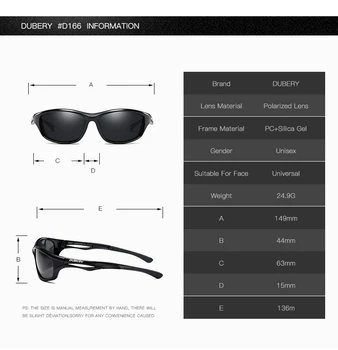 DUBERY blagovno Znamko Design moška Očala Polarizirana sončna Očala Vožnje Odtenki Moška sončna Očala Za Moške Poletne Ogledalo Buljiti UV400 166 5