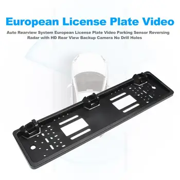 Novi Evropski Okvir za registrske Tablice Varnostne Kamere Avto Oprema 4 LED Pogled od Zadaj Kamero s Obračalni Radarski Sistem Parkirni Senzor 5
