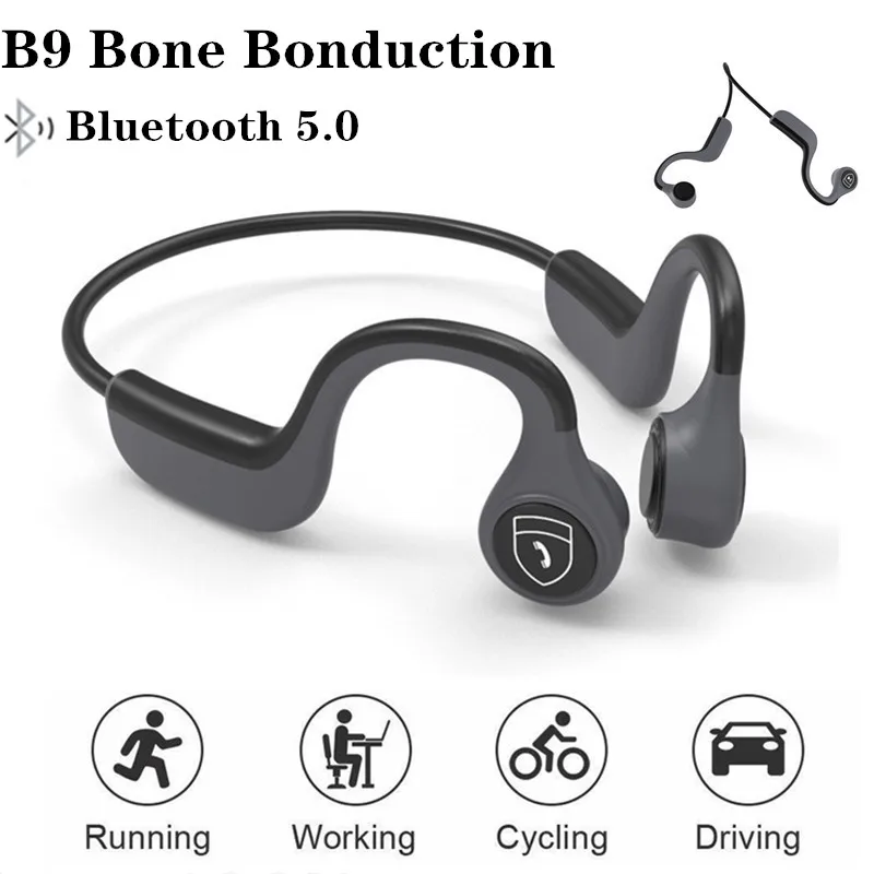 B9 Kostne Prevodnosti Slušalke Brezžične Bluetooth 5.0 Šport Na Prostem Slušalke Lahki Sweatproof Hands-Free (Z Mic Slušalke 5