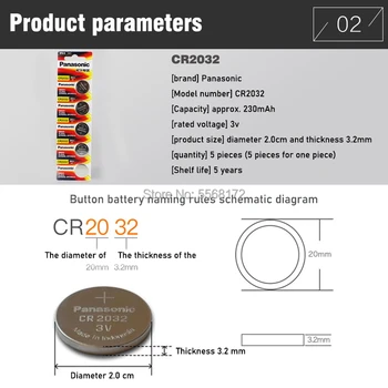 30pcs prvotne blagovne znamke nova baterija za PANASONIC cr2032 3v gumb celice kovanec baterije za gledanje računalnik cr 2032 16103