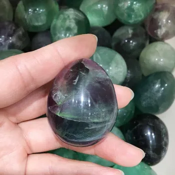 Fluorite Kristalni Kamen Jajce Mineralnih Rock Gemstone, Kitajska 45 mm 0