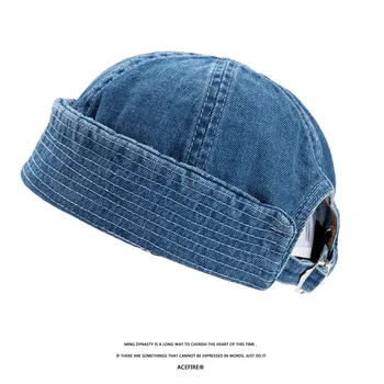 Japonski oprati kavboj melona kože klobuk modne blagovne znamke moških in žensk retro Ulica, hip hop mornar najemodajalec klobuk 0