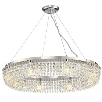 Sodobna obroč LED kristalni lestenec restavracija dnevna soba chrome roundchandelier lučka romantično moda Nordijska razsvetljavo 1