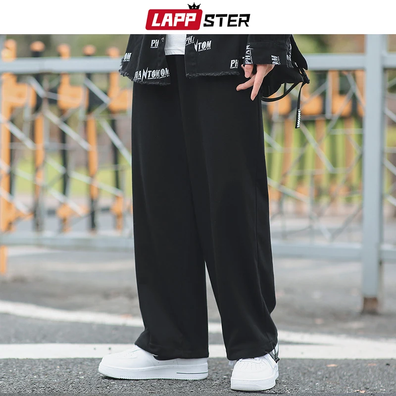 LAPPSTER Moških Japonski Ulične Sweatpants 2020 Mens Črna Trdna Joggers Hlače Moški korejskem Slogu Harajuku Vrečasta Track Hlače 5XL 4