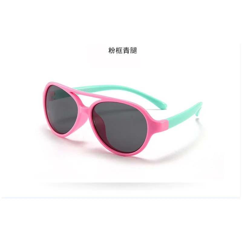 Nova Moda Otroke Silikonski Polarizirana sončna Očala Fantje in Dekleta Retro UV400 Prilagodljiv Cat Eye Color Pilotni Očala Goggle 43mm 5