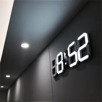 3D LED Stenska Ura Sodobno Oblikovanje Digitalnih Tabela Budilka Nočna Saat reloj de pared Pazi Za Dom Dnevna Soba Dekoracijo 2