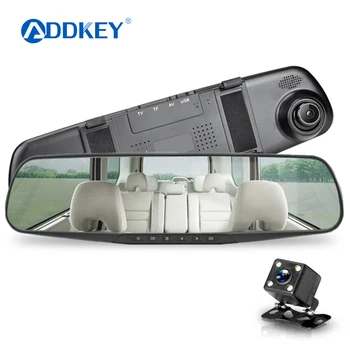 ADDKEY FHD 1080P Avto Dvr Kamera Samodejno 4.3 Palčni Rearview Mirror Digitalni Video Snemalnik Dual Objektiv Registratory Kamere cam dash 16907