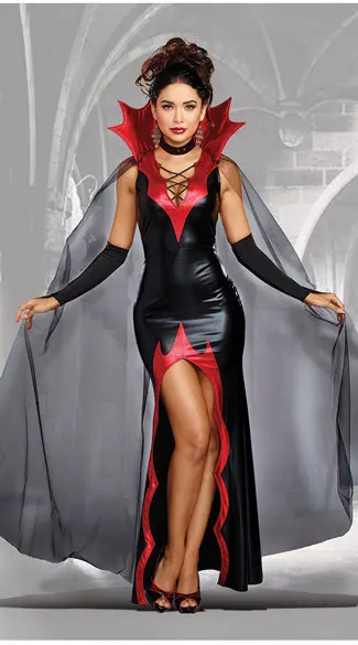 VASHE Halloween Gothic Vampir Vlogo Cosplay Stranka Obleko Odraslih Kraljica Vampir Kostum Obleka Ženska Obleka Vampir 2