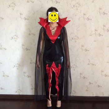 VASHE Halloween Gothic Vampir Vlogo Cosplay Stranka Obleko Odraslih Kraljica Vampir Kostum Obleka Ženska Obleka Vampir 5