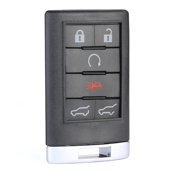 Keyecu 6 Gumbe Vstop brez ključa za Daljinsko Avto Ključ Lupini Primeru za Cadillac Escalade ESV EXT - OUC6000066 ( Brez Tipko Rezilo ) 1