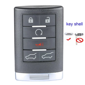 Keyecu 6 Gumbe Vstop brez ključa za Daljinsko Avto Ključ Lupini Primeru za Cadillac Escalade ESV EXT - OUC6000066 ( Brez Tipko Rezilo ) 2
