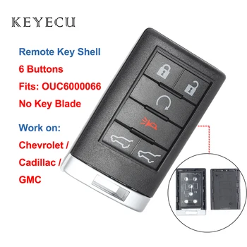 Keyecu 6 Gumbe Vstop brez ključa za Daljinsko Avto Ključ Lupini Primeru za Cadillac Escalade ESV EXT - OUC6000066 ( Brez Tipko Rezilo ) 3