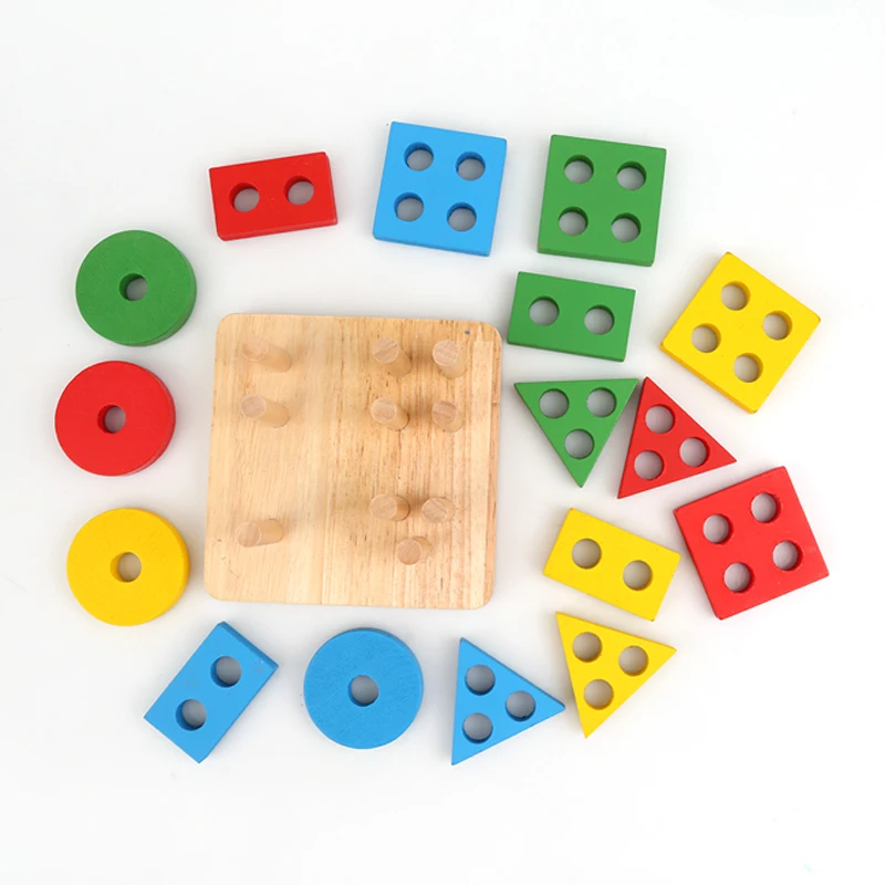 Vroče Lesena Geometrijska Sortiranje Odbor Montessori Otroci Izobraževalne Igrače Otroške Igrače Stavbe Puzzle Otrok Darilo Za Rojstni Dan Nova 3