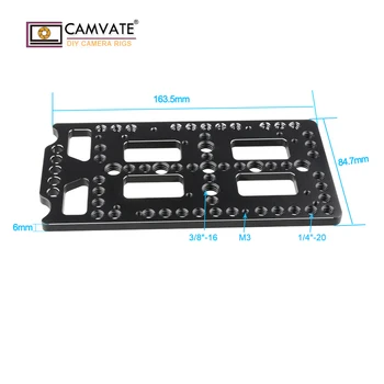CAMVATE V-Lock Hitro Spustite Ploščo za namestitev /Napajanje Razdelilnik S Standardno 15 mm Palica Objemka Za DSLR Fotoaparat Baterija Montaža 0