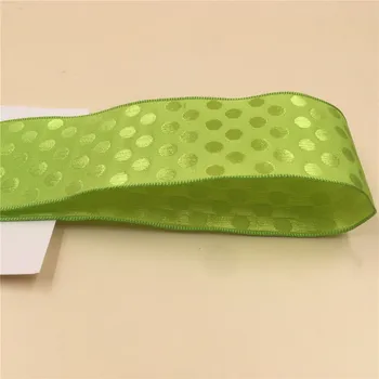 38 MM X 25yards Žično Apple Green Taffeta Traku z tkane pike za Darilni Embalaži,Polje Dekoracijo N1168 1736